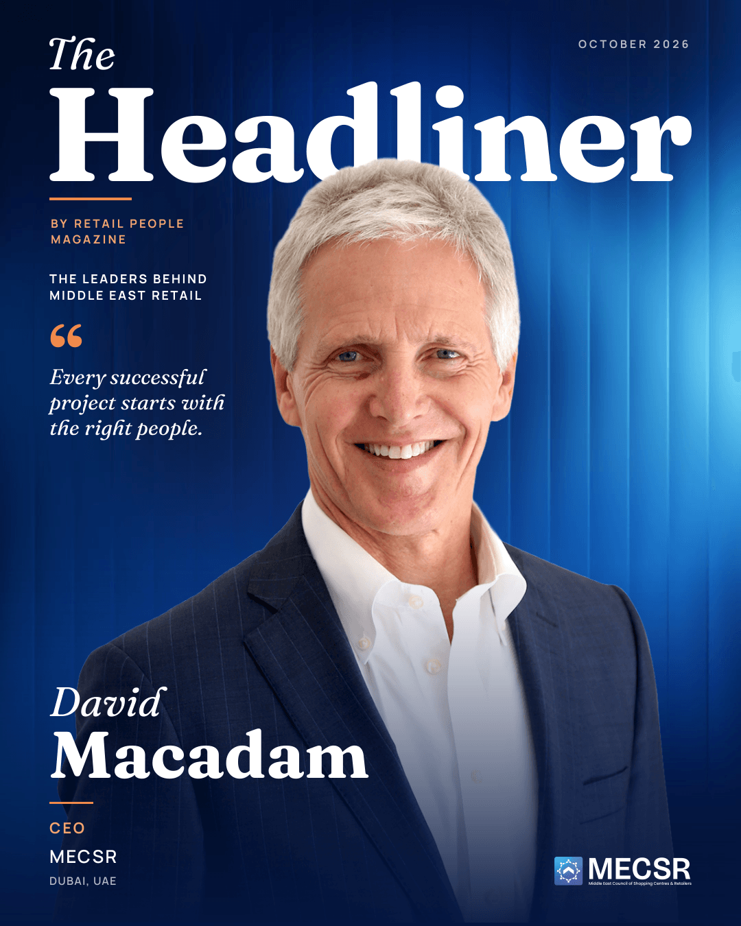 David Macadam, CEO, MECSR: Retail People Magazine cover